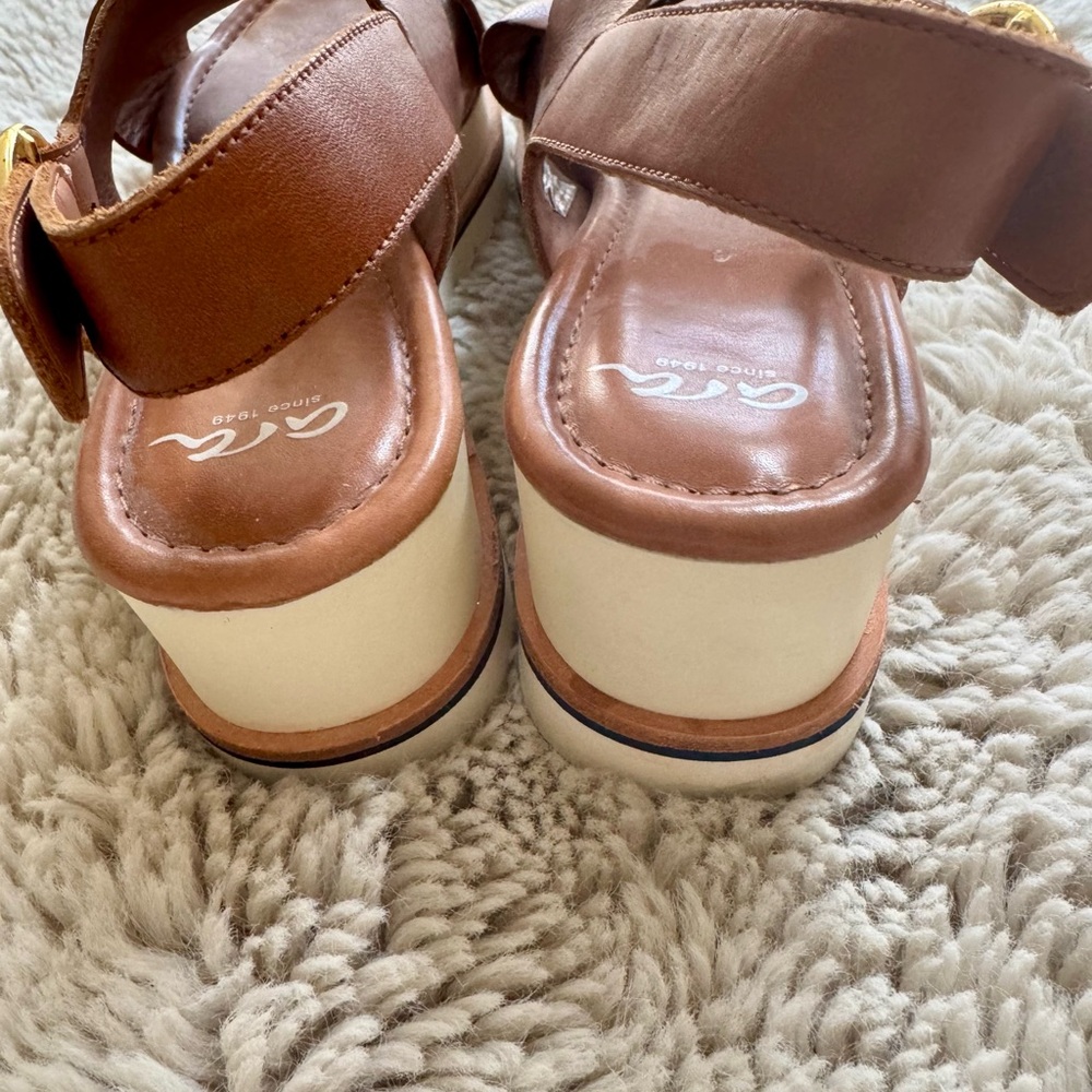 Ara Brown Leather Crossover Platform Sandals - image 4